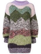 Baum Und Pferdgarten Oversized Patterned-knit Jumper - Green