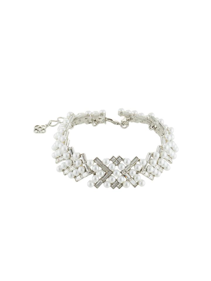 Oscar De La Renta Embellished Pearl Necklace - Metallic