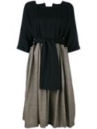 Daniela Gregis - Houndstooth Pattern Dress - Women - Wool - One Size, Black, Wool