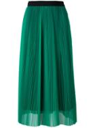 Msgm - Mid-length Pleated Skirt - Women - Polyester - 38, Women's, Green, Polyester