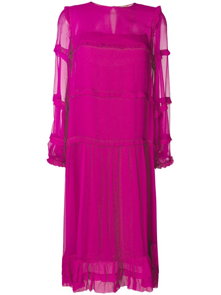 No21 Shift Midi Dress - Pink & Purple
