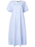 Hache Short-sleeve Flared Midi Dress - Blue