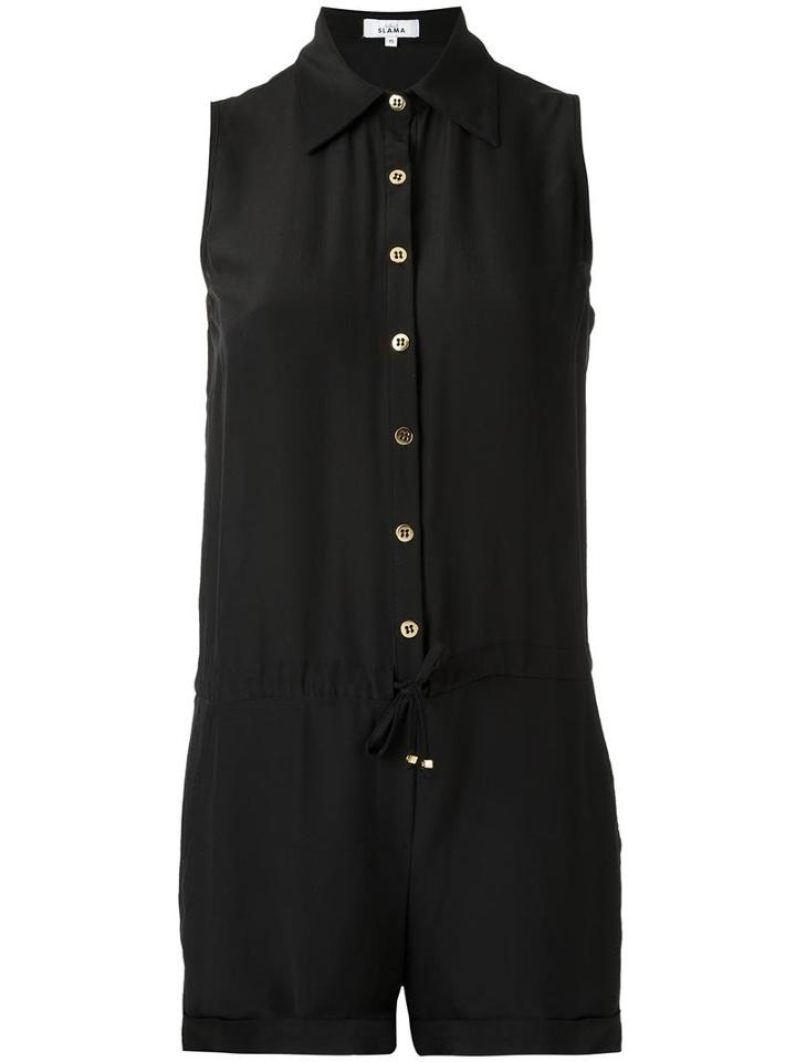 Amir Slama Sleeveless Playsuit, Women's, Size: Medium, Black, Cotton