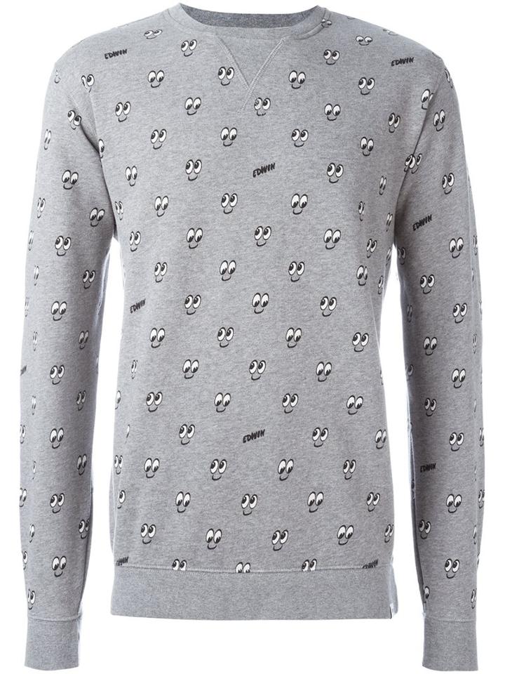 Edwin All Over Eyes Print Sweatshirt