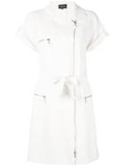 Biker Style Dress - Women - Silk/polyester/acetate - 38, White, Silk/polyester/acetate, Giorgio Armani