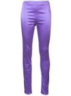 Cynthia Rowley Rush Stretch Satin Trousers - Purple