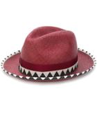Borsalino Contrast Panama Hat - Red