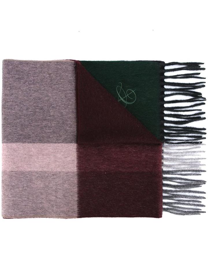 Canali Colour Block Scarf, Men's, Angora/wool