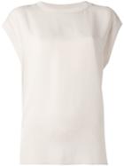 Vince Short Sleeved Oversized T-shirt, Women's, Size: Small, Nude/neutrals, Silk/rayon/nylon