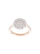 Marchesa 18kt Rose Gold Floral Diamond Ring - Silver