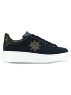 Alexander Mcqueen Embroidered Extended Sole Sneakers - Blue