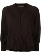 Alberta Ferretti Cropped Buttoned Cardigan - Brown