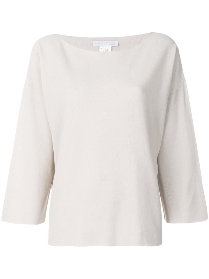 Fabiana Filippi Cropped Sleeves Jumper - Pink & Purple