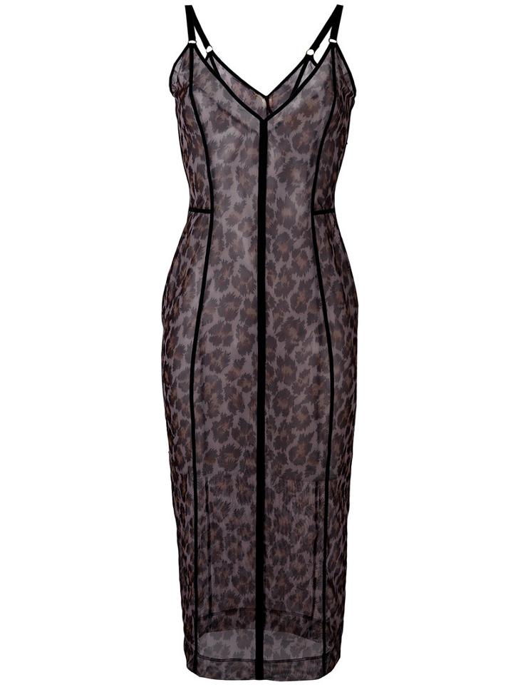 Christopher Kane - Leopard-print Dress - Women - Nylon/spandex/elastane - S, Black, Nylon/spandex/elastane