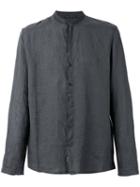 Transit Mandarin Neck Shirt, Men's, Size: Xl, Grey, Linen/flax