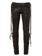 Faith Connexion Lace Up Skinny Jeans, Men's, Size: 32, Black, Cotton/spandex/elastane