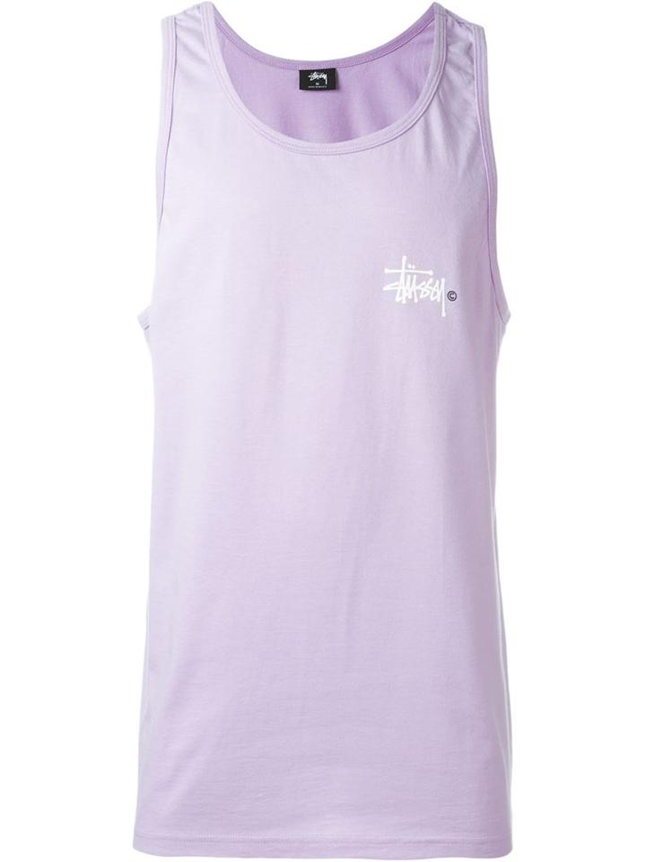 Stussy Logo Print Tank, Men's, Size: Xl, Pink/purple, Cotton