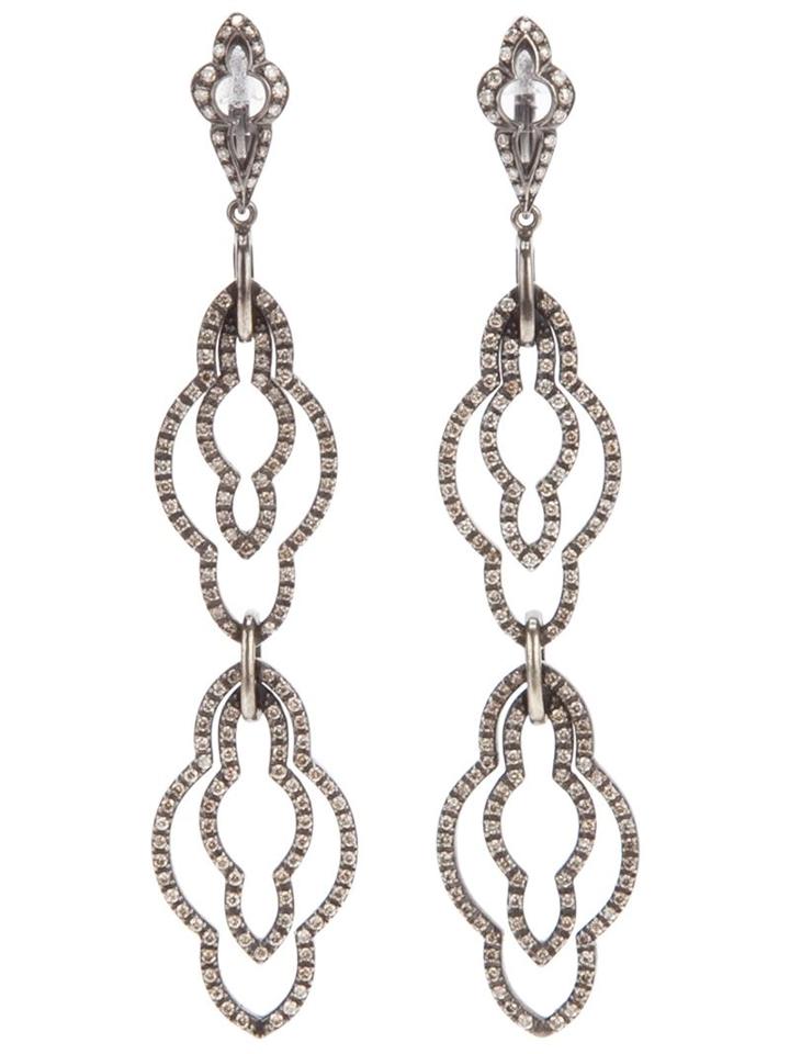 Loree Rodkin Drop Diamond Earrings, Women's, Metallic