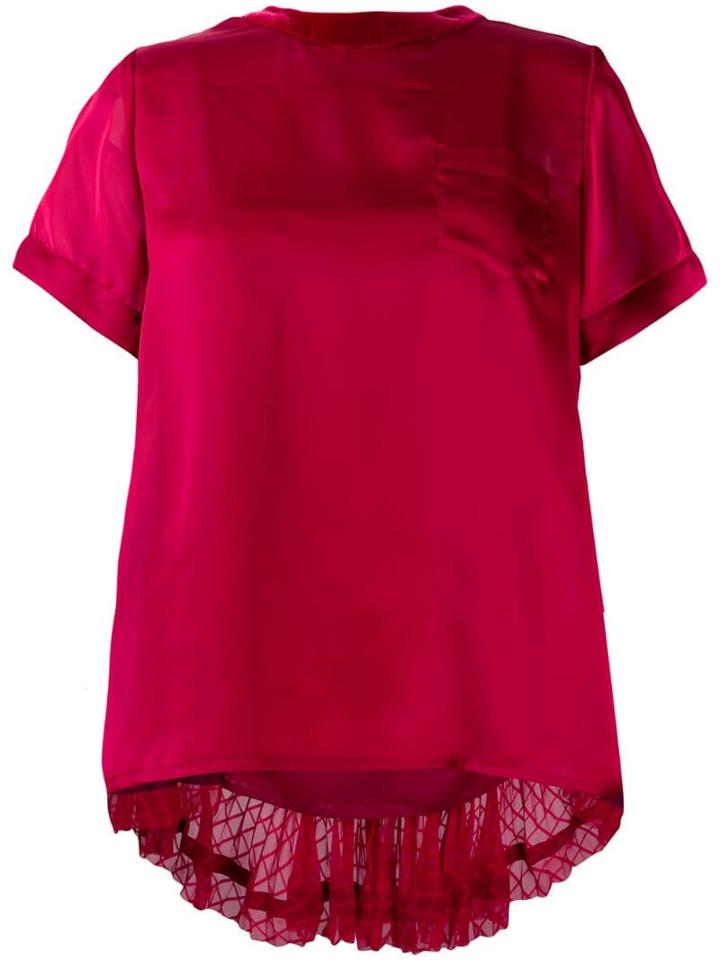 Sacai Pleated Panel Blouse - Red