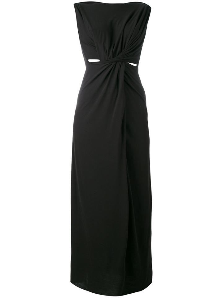 Rick Owens Lilies Jersey Long Sleeveless Drape Dress, Women's, Size: 40, Black, Cotton/nylon/viscose