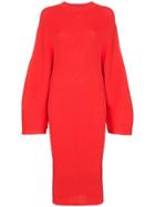Solace London Nadi Ribbed Midi-dress - Red