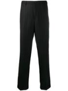 Cobra S.c. Pinstripe Straight Leg Trousers - Black