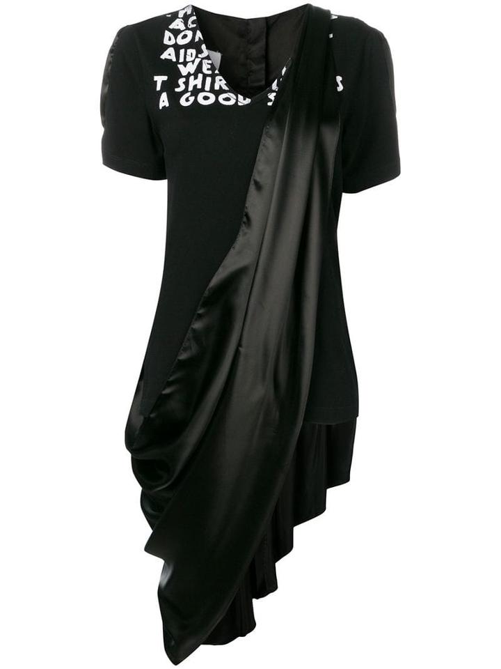 Mm6 Maison Margiela Drape Dress T-shirt - Black