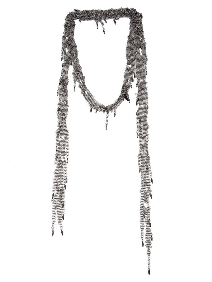 Michael Schmidt Tattered Necklace, Women's, Metallic