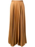 The Row Crepe De Chine Pleated Skirt - Brown