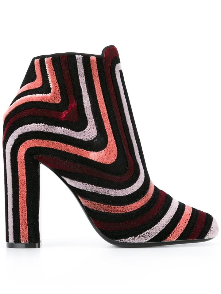 Salvatore Ferragamo 'zig Zag' Booties - Black