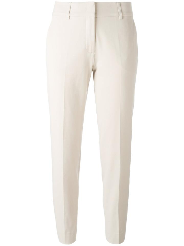Piazza Sempione Cigarette Trousers, Women's, Size: 42, Nude/neutrals, Cotton/spandex/elastane