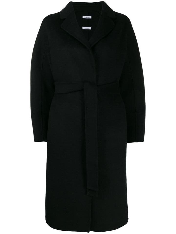 P.a.r.o.s.h. Belted Mid-length Coat - Black
