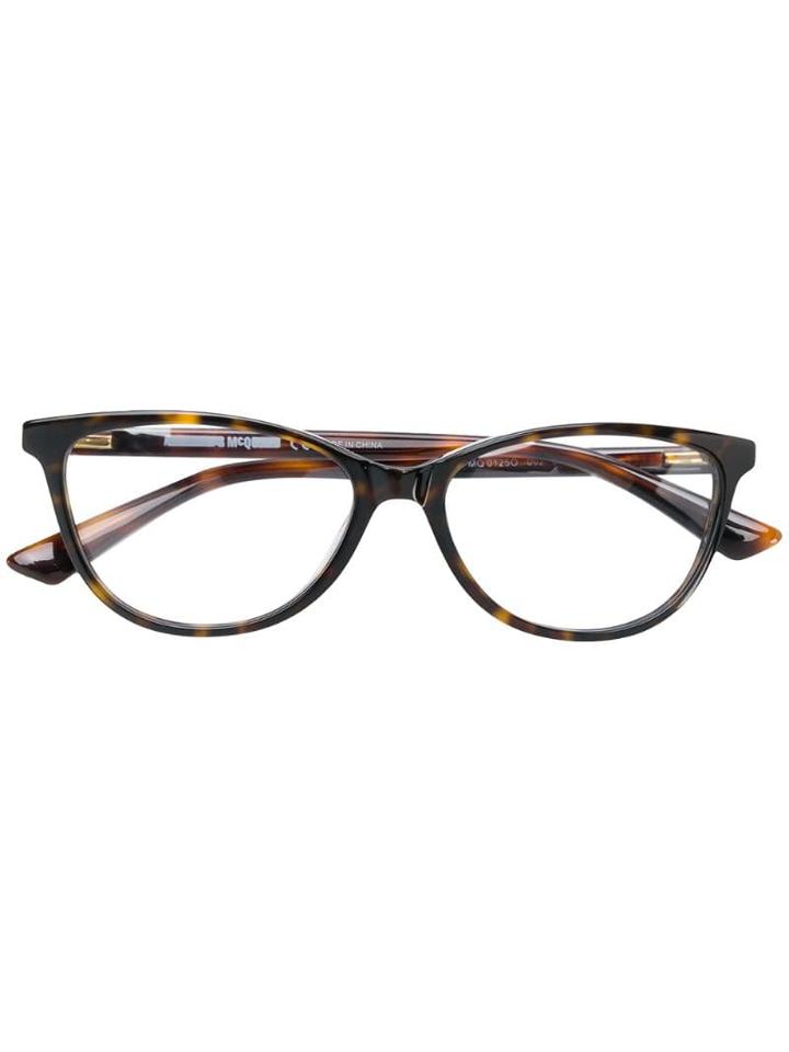 Mcq Alexander Mcqueen Havana Glasses - Brown