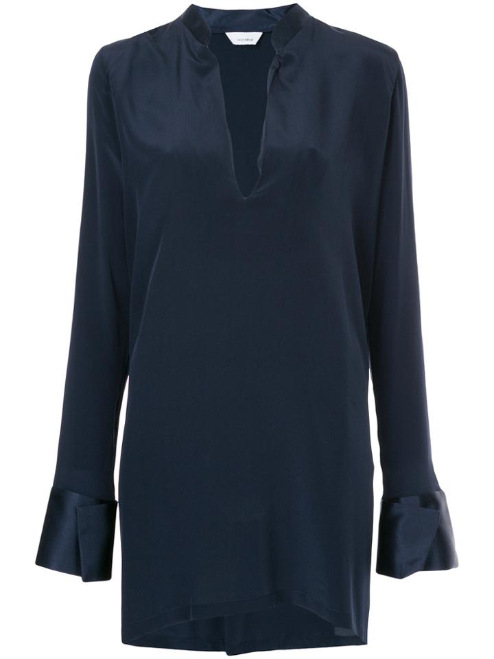 Kacey Devlin Deep V Shift Dress - Blue
