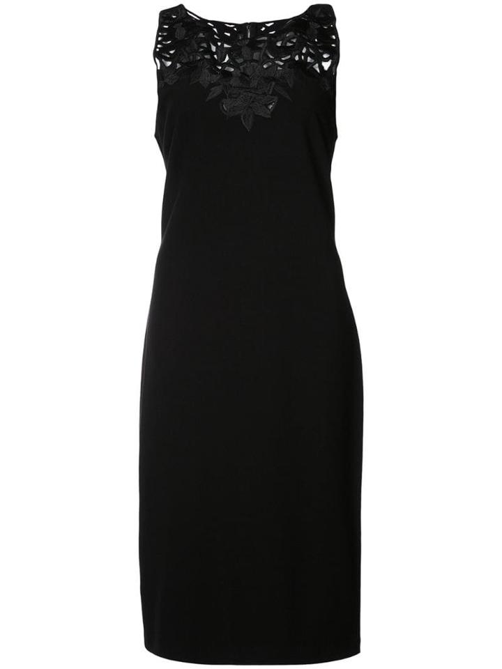 Josie Natori Embroidered Sheath Dress - Black