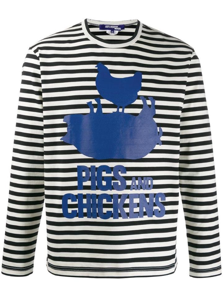 Junya Watanabe 'pigs And Chickens' T-shirt - Black