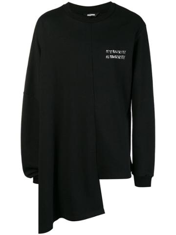 Moohong Asymmetric Logo Sweatshirt - Black
