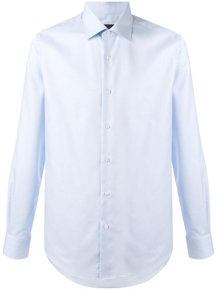 Pal Zileri - Curved Hem Shirt - Men - Cotton - 41, Blue, Cotton