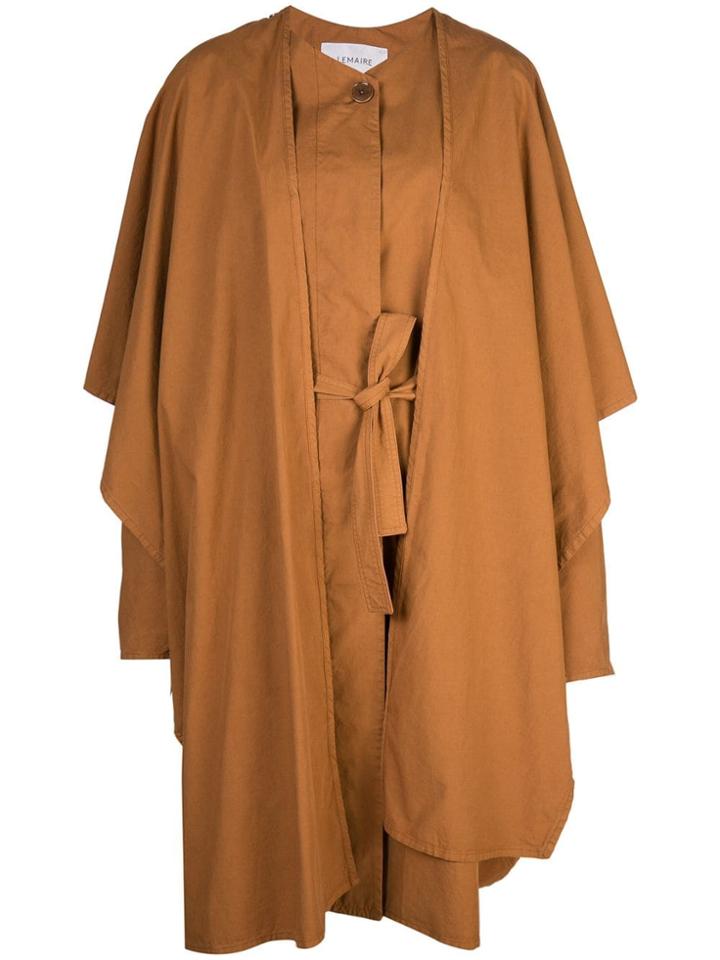 Lemaire Scarf Detail Overcoat - Brown