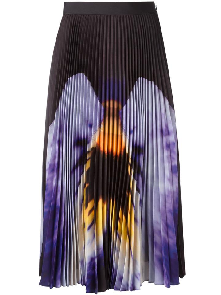 Christopher Kane Pansy Print Midi Skirt - Black