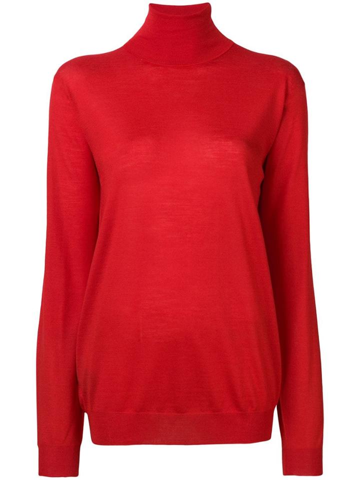 Prada Turtleneck Jumper - Red