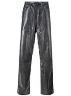 Telfar Drawstring Straight Trousers, Men's, Size: 30, Grey, Cotton