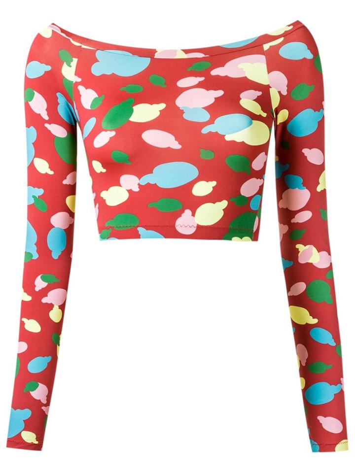 Isolda Printed Crop Top - Red