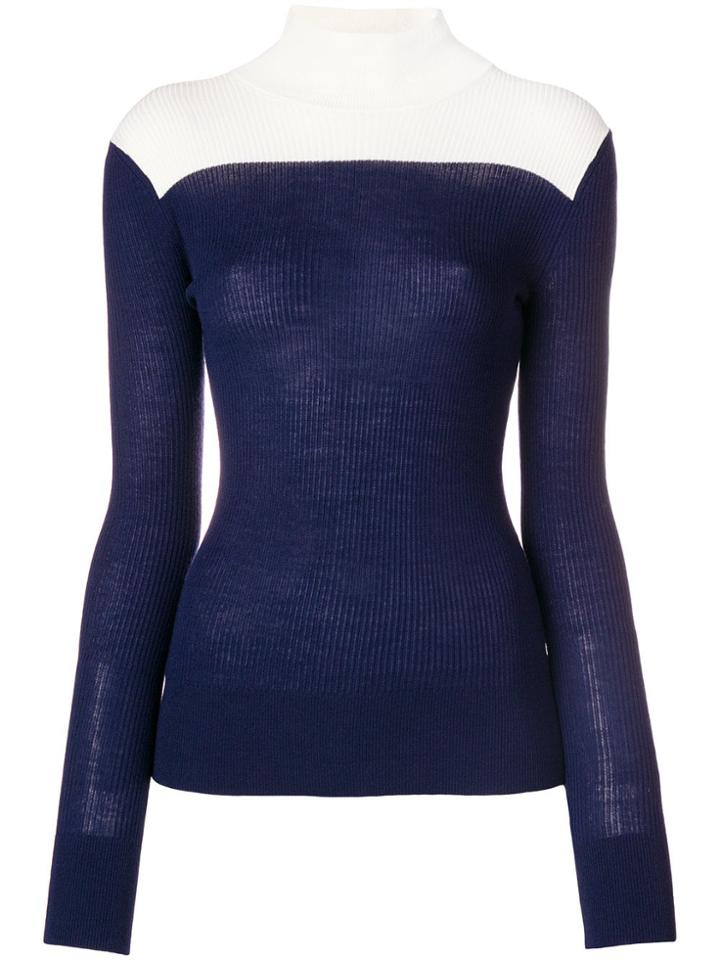 Sport Max Code Ribbed Turtleneck Jumper - Blue