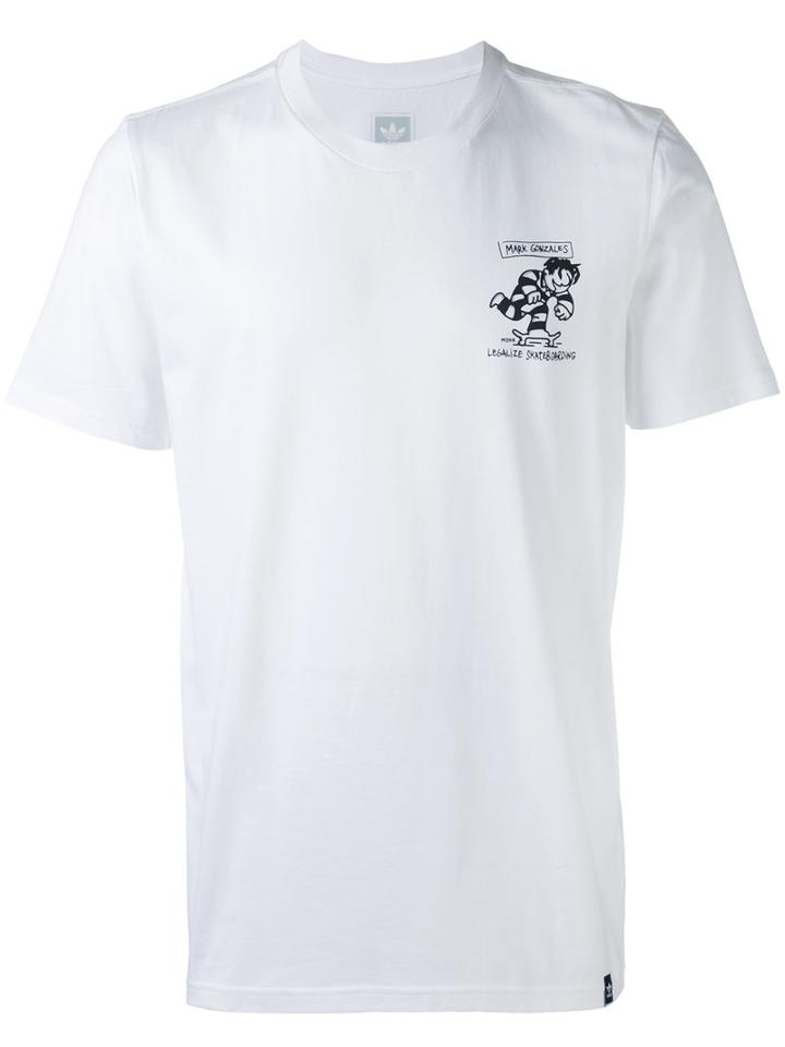 Adidas Originals - Meka Push T-shirt - Men - Cotton - L, White, Cotton