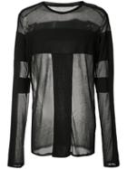 Julius - Sheer Longsleeved T-shirt - Men - Cotton - 2, Black, Cotton