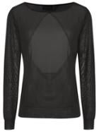 Andrea Bogosian Panelled Knit Blouse, Women's, Size: P, Black, Polyester/viscose