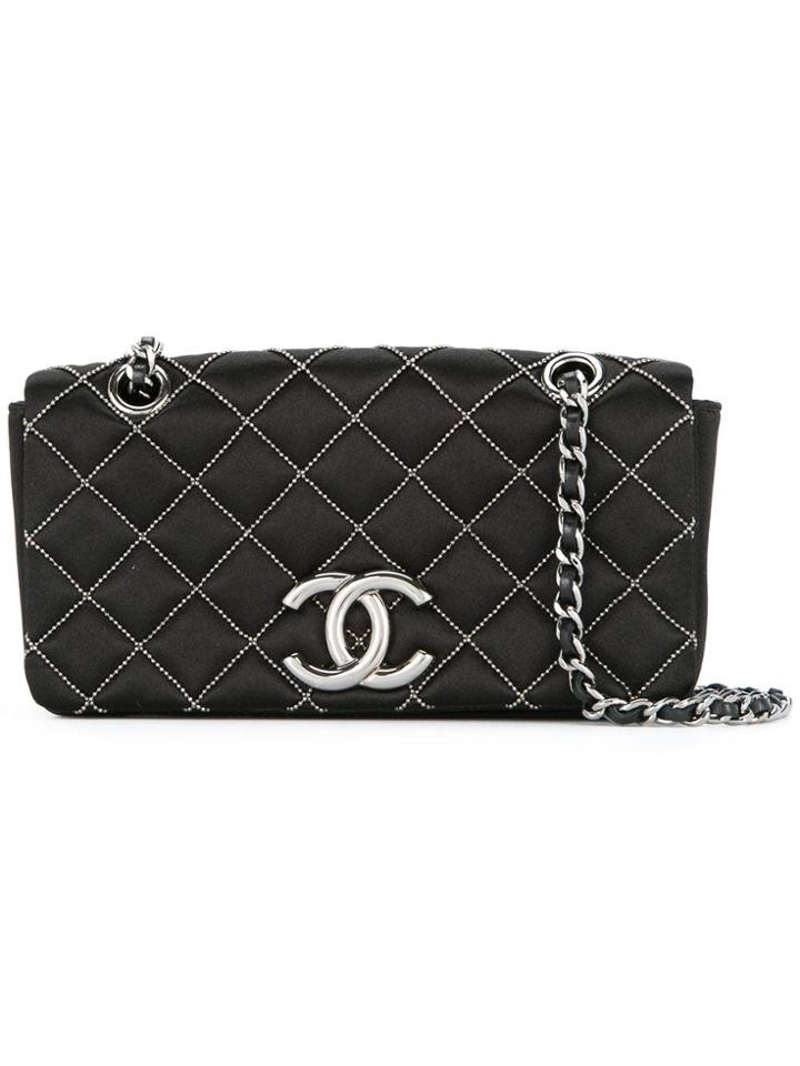 Chanel Pre-owned Cc Double Chain Shoulder Bag - Black