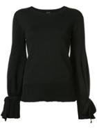 Adam Lippes Crewneck Sweater With Bell Sleeve - Black