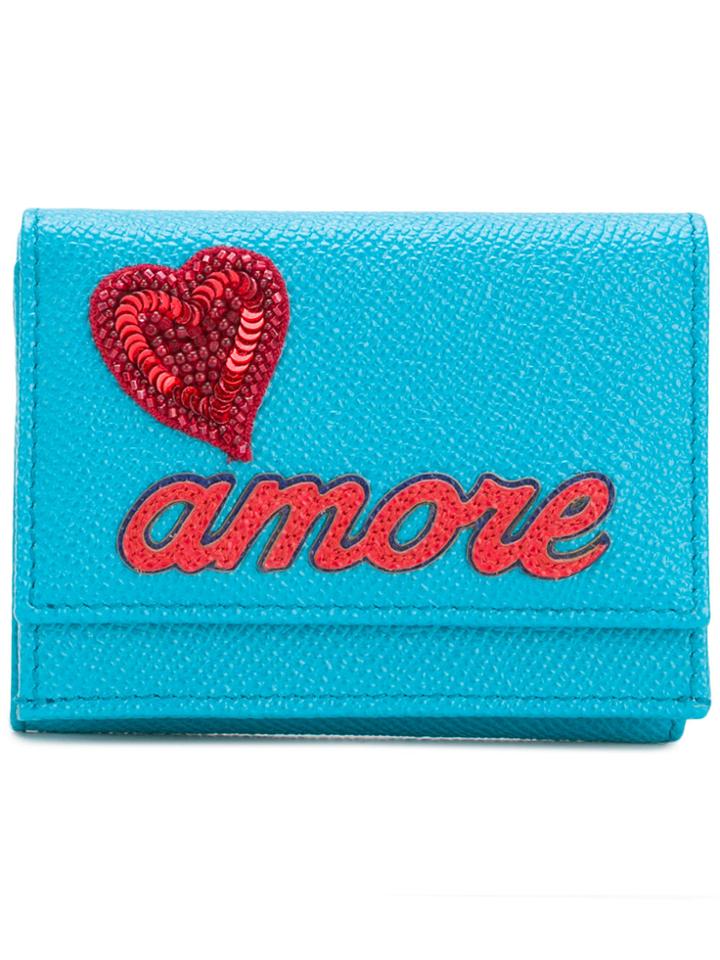 Dolce & Gabbana Amore Appliqué Wallet - Blue